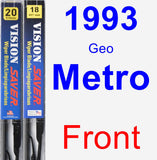 Front Wiper Blade Pack for 1993 Geo Metro - Vision Saver