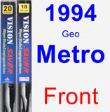 Front Wiper Blade Pack for 1994 Geo Metro - Vision Saver