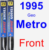 Front Wiper Blade Pack for 1995 Geo Metro - Vision Saver