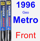Front Wiper Blade Pack for 1996 Geo Metro - Vision Saver