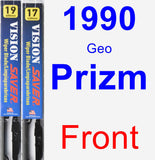 Front Wiper Blade Pack for 1990 Geo Prizm - Vision Saver