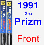 Front Wiper Blade Pack for 1991 Geo Prizm - Vision Saver