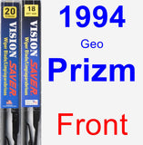 Front Wiper Blade Pack for 1994 Geo Prizm - Vision Saver