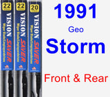 Front & Rear Wiper Blade Pack for 1991 Geo Storm - Vision Saver