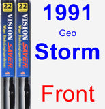 Front Wiper Blade Pack for 1991 Geo Storm - Vision Saver
