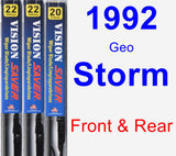 Front & Rear Wiper Blade Pack for 1992 Geo Storm - Vision Saver