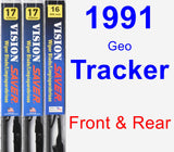 Front & Rear Wiper Blade Pack for 1991 Geo Tracker - Vision Saver