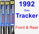 Front & Rear Wiper Blade Pack for 1992 Geo Tracker - Vision Saver