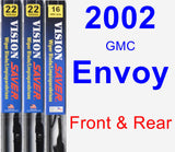 Front & Rear Wiper Blade Pack for 2002 GMC Envoy - Vision Saver