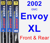 Front & Rear Wiper Blade Pack for 2002 GMC Envoy XL - Vision Saver