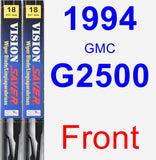 Front Wiper Blade Pack for 1994 GMC G2500 - Vision Saver