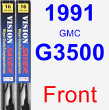 Front Wiper Blade Pack for 1991 GMC G3500 - Vision Saver