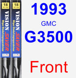 Front Wiper Blade Pack for 1993 GMC G3500 - Vision Saver