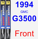 Front Wiper Blade Pack for 1994 GMC G3500 - Vision Saver