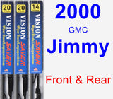Front & Rear Wiper Blade Pack for 2000 GMC Jimmy - Vision Saver