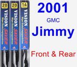 Front & Rear Wiper Blade Pack for 2001 GMC Jimmy - Vision Saver