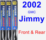 Front & Rear Wiper Blade Pack for 2002 GMC Jimmy - Vision Saver