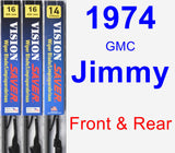 Front & Rear Wiper Blade Pack for 1974 GMC Jimmy - Vision Saver