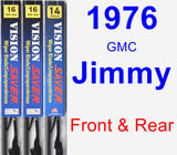 Front & Rear Wiper Blade Pack for 1976 GMC Jimmy - Vision Saver
