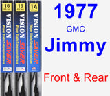 Front & Rear Wiper Blade Pack for 1977 GMC Jimmy - Vision Saver