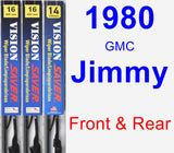 Front & Rear Wiper Blade Pack for 1980 GMC Jimmy - Vision Saver
