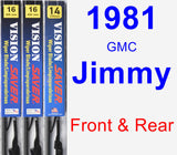 Front & Rear Wiper Blade Pack for 1981 GMC Jimmy - Vision Saver