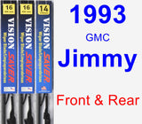 Front & Rear Wiper Blade Pack for 1993 GMC Jimmy - Vision Saver