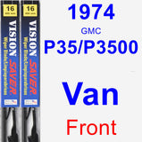 Front Wiper Blade Pack for 1974 GMC P35/P3500 Van - Vision Saver