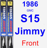 Front Wiper Blade Pack for 1986 GMC S15 Jimmy - Vision Saver