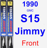 Front Wiper Blade Pack for 1990 GMC S15 Jimmy - Vision Saver