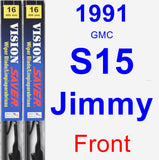 Front Wiper Blade Pack for 1991 GMC S15 Jimmy - Vision Saver