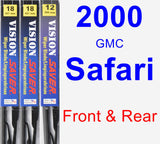 Front & Rear Wiper Blade Pack for 2000 GMC Safari - Vision Saver