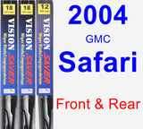 Front & Rear Wiper Blade Pack for 2004 GMC Safari - Vision Saver