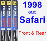 Front & Rear Wiper Blade Pack for 1998 GMC Safari - Vision Saver