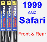 Front & Rear Wiper Blade Pack for 1999 GMC Safari - Vision Saver