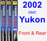 Front & Rear Wiper Blade Pack for 2002 GMC Yukon - Vision Saver