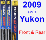 Front & Rear Wiper Blade Pack for 2009 GMC Yukon - Vision Saver