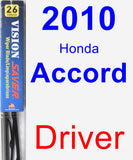 Driver Wiper Blade for 2010 Honda Accord - Vision Saver