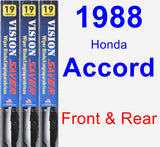 Front & Rear Wiper Blade Pack for 1988 Honda Accord - Vision Saver