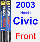 Front Wiper Blade Pack for 2003 Honda Civic - Vision Saver