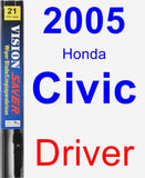 Driver Wiper Blade for 2005 Honda Civic - Vision Saver