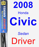 Driver Wiper Blade for 2008 Honda Civic - Vision Saver