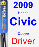 Driver Wiper Blade for 2009 Honda Civic - Vision Saver