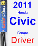 Driver Wiper Blade for 2011 Honda Civic - Vision Saver