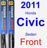 Front Wiper Blade Pack for 2011 Honda Civic - Vision Saver