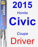 Driver Wiper Blade for 2015 Honda Civic - Vision Saver