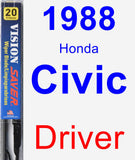 Driver Wiper Blade for 1988 Honda Civic - Vision Saver