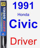 Driver Wiper Blade for 1991 Honda Civic - Vision Saver