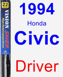 Driver Wiper Blade for 1994 Honda Civic - Vision Saver