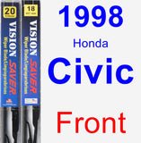 Front Wiper Blade Pack for 1998 Honda Civic - Vision Saver